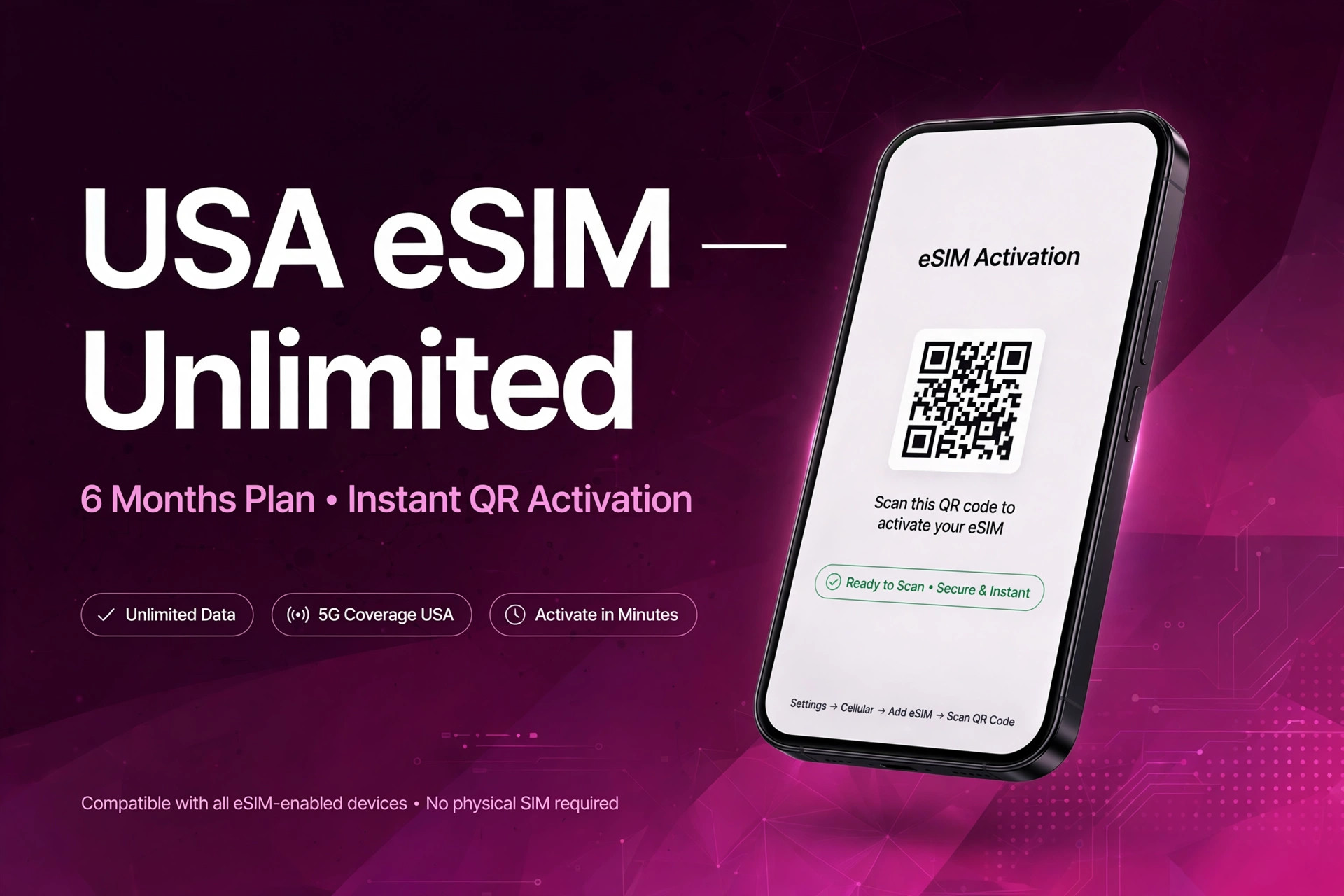 USA T-Mobile eSIM — Unlimited, 6 Months